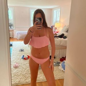 CAT & JACK pink striped bikini set